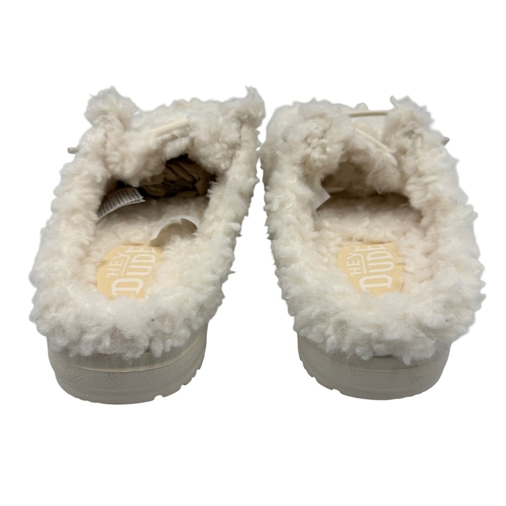 Hey Dude Wendy Slipper Women Size 10 Egret White New Faux Shearling 44170-0LA - Picture 6 of 9